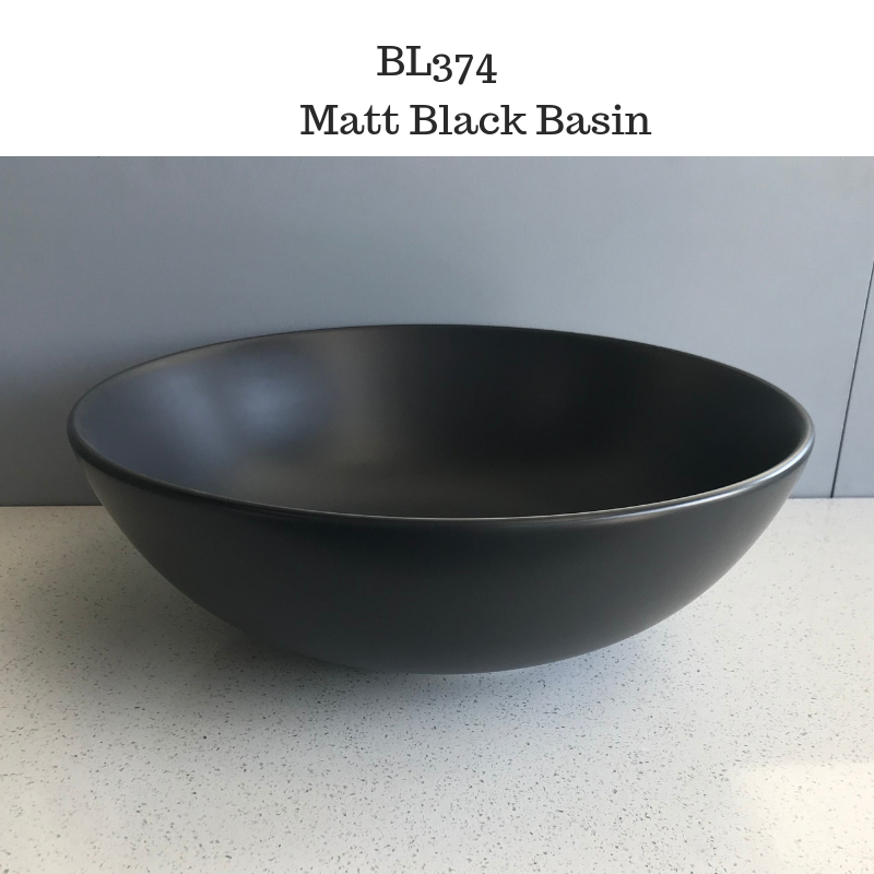BL374 Round top mount Matte Black basin