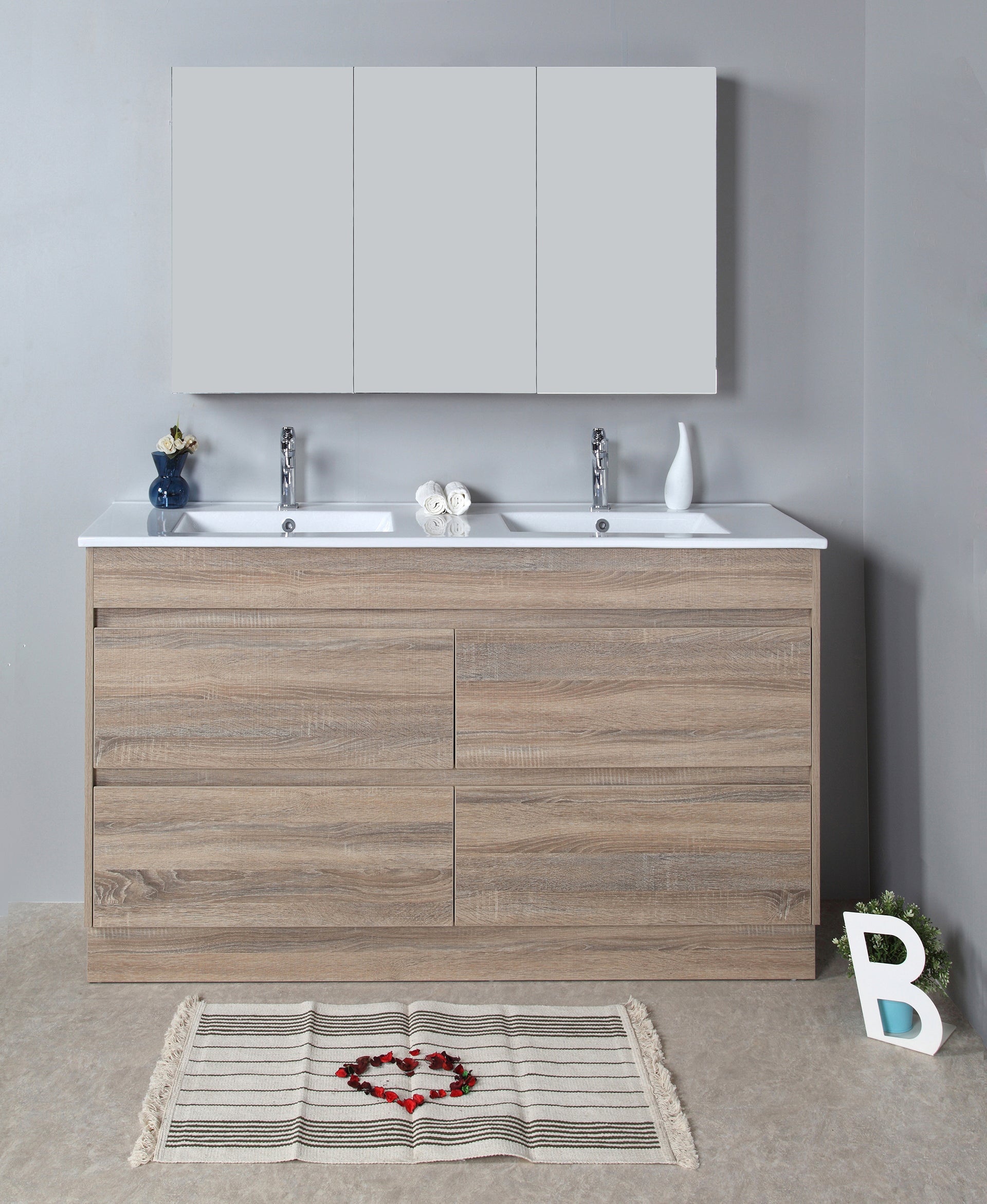 Leo 1500 Freestanding Timber-look-bathroom-vanity