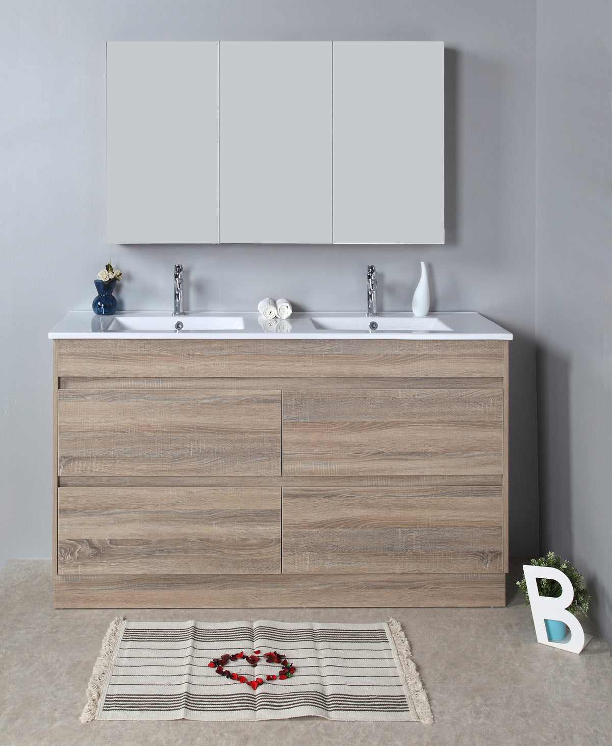 Leo 1500 Freestanding Timber-look-bathroom-vanity
