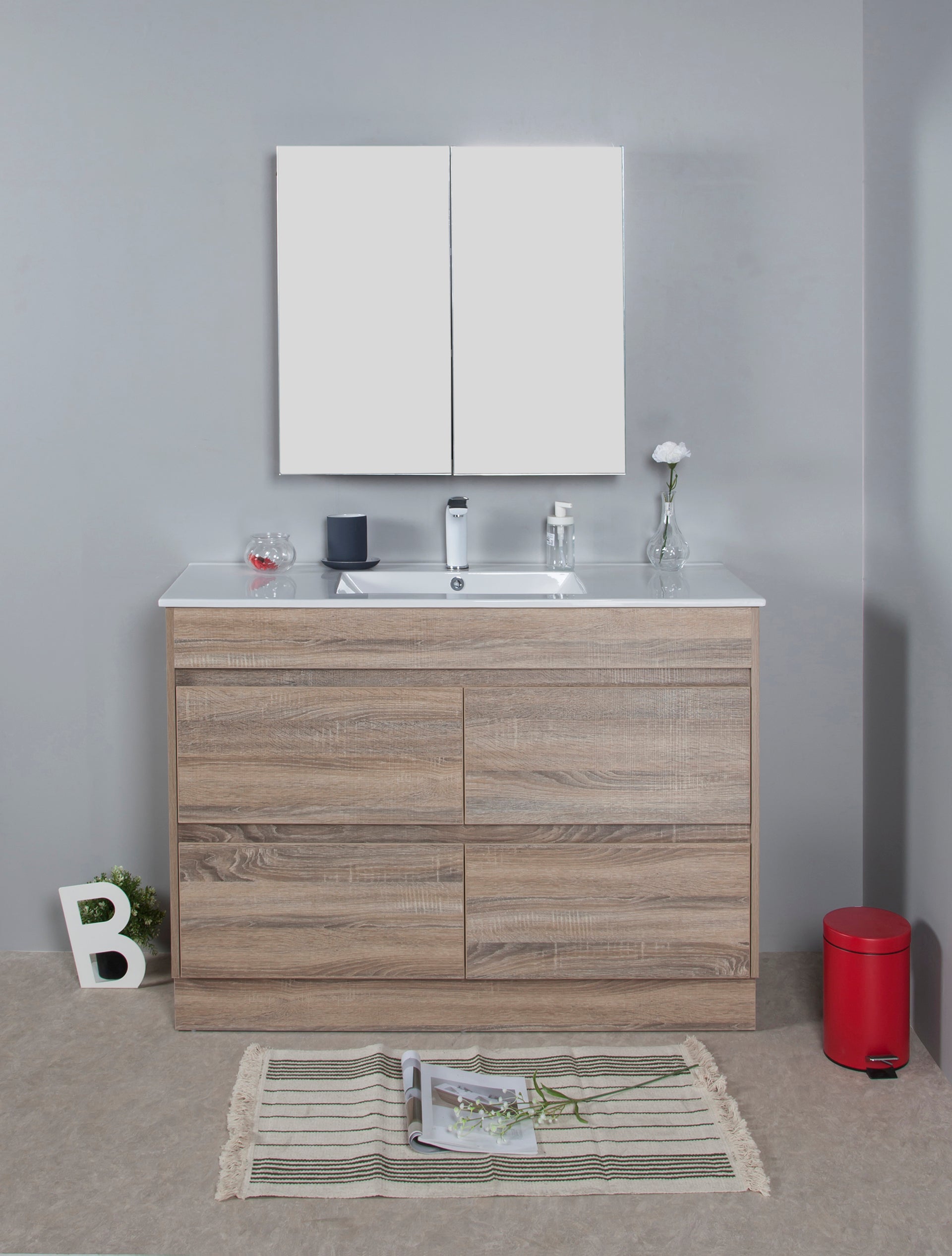 Leo 1200 Freestanding Timber-look-bathroom-vanity