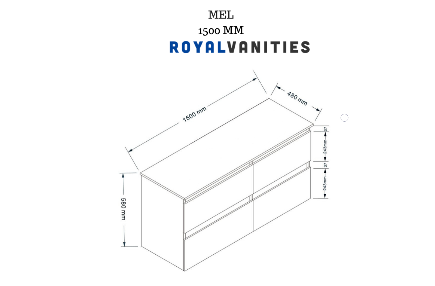 MEL WALL HUNG 1500mm timber Look Vanity (FREE DELIVERY UNAVAILABLE ON CLEARANCE ITEMS)