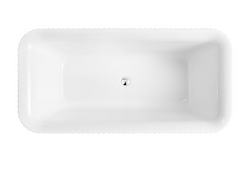 PIAZA-SQUARE fluted Rectangle bath-GLOSS WHITE 1700MM