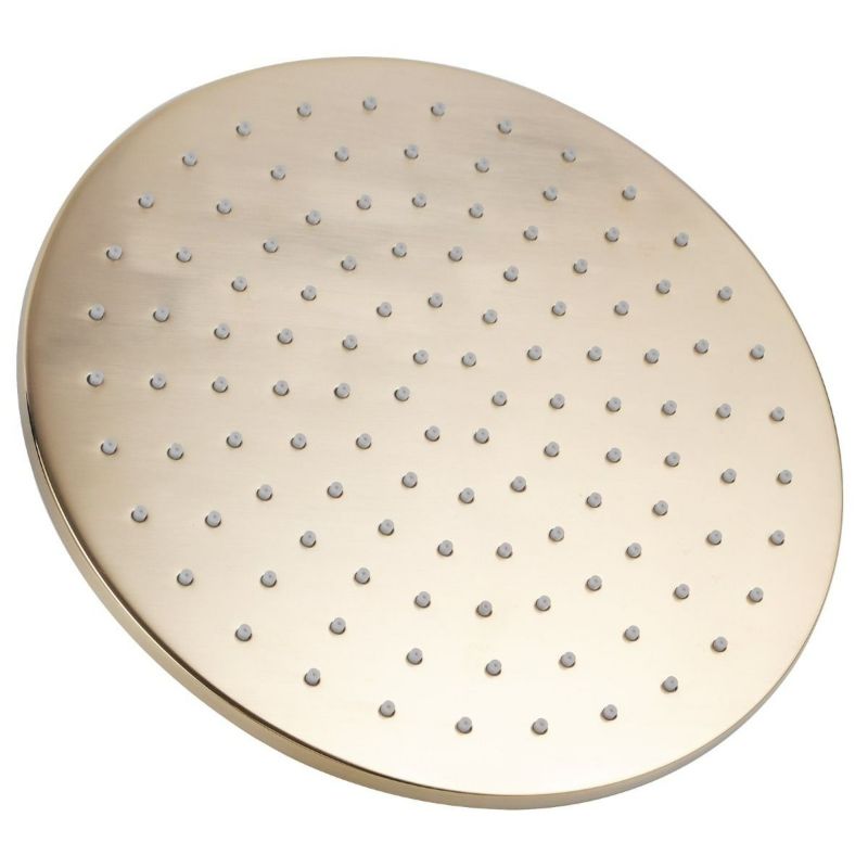 Pentro 250mm Brushed Yellow Gold Solid Brass Round Rainfall Shower Head - sr010.04