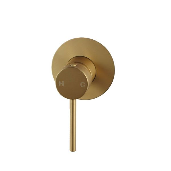Round Pin Handle Shower/ bath Mixer Brushed Gold - WM26.04T