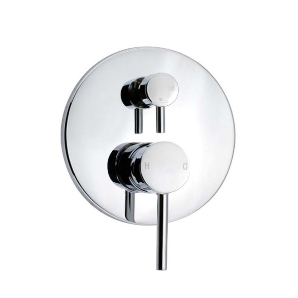 Round Pin Handle Shower/ bath Mixer with Diverter Polished Chrome - WMD25.01