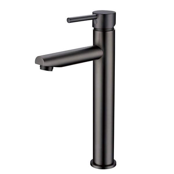 Round Pin Handle Basin Mixer Tall Gun Metal - Pentro TBT20.06