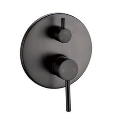 Round Pin Handle Shower/ bath Mixer with Diverter Gun Metal - Pentro WMD25.06