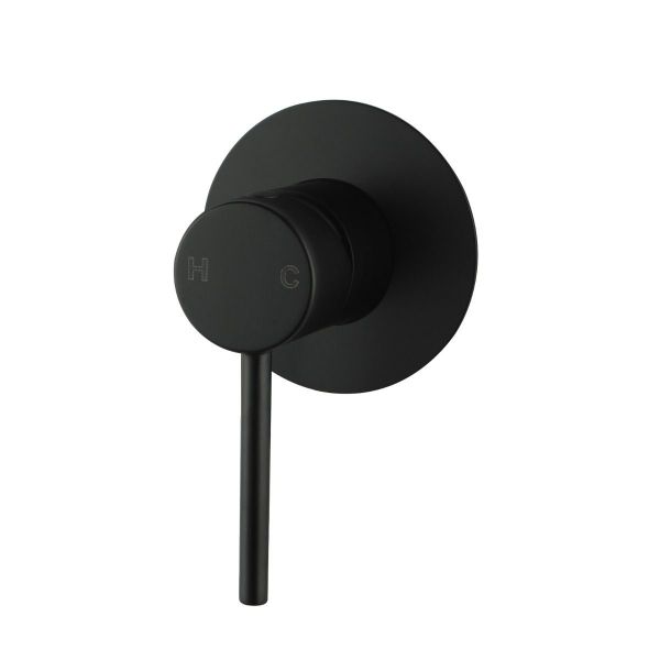 Round Pin Handle Shower and bath Mixer Matte Black - WT 509CBK