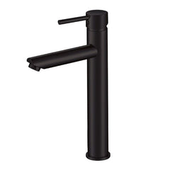 Round Pin Handle Basin Mixer Tall Matte Black  - WT 6651HBK