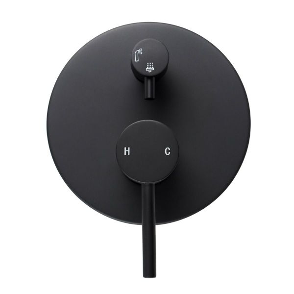 Round Pin Handle Shower/ bath Mixer with Diverter Matte Black - WMD25.02 (Pentro)