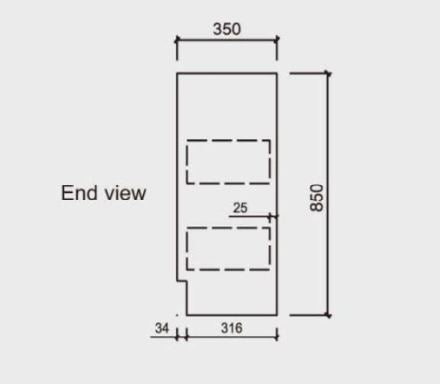 MAYA 900mm Slimline Freestanding Vanity