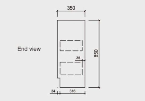 YORK 600 Freestanding Timber Look Powder Room Slim Vanity