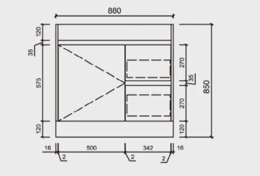 YORK 600 Freestanding Timber Look Powder Room Slim Vanity