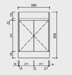 YORK 900 Freestanding Timber Look Powder Room Slim Vanity