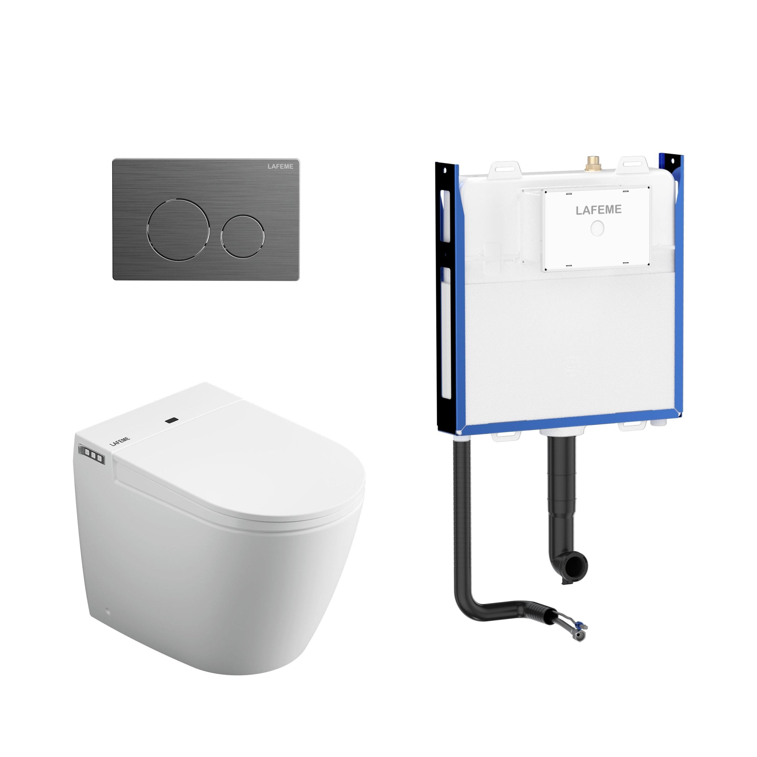 LAFEME Crawford Rimless Smart Toilet with flush plate