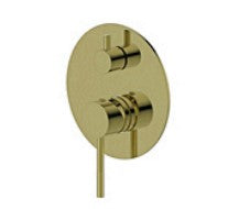 Round Pin Handle Shower/ bath Mixer with Diverter Brushed Brass - WT 010BB