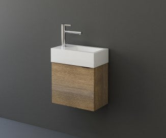 MEL 450MM WALLHUNG POWDER ROOM TIMBER LOOK VANITY- (FREE DELIVERY UNAVAILABLE ON CLEARANCE ITEMS)