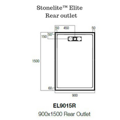 Low Profile Solid Shower base with long grate - Stonelite Elite