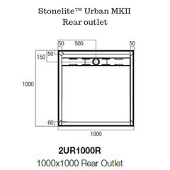 Low Profile Solid Shower base with long grate - Stonelite  Urban MKII