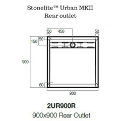 Low Profile Solid Shower base with long grate - Stonelite  Urban MKII