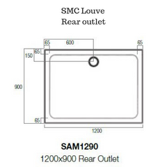 Low Profile Solid Shower Base - SMC Louve