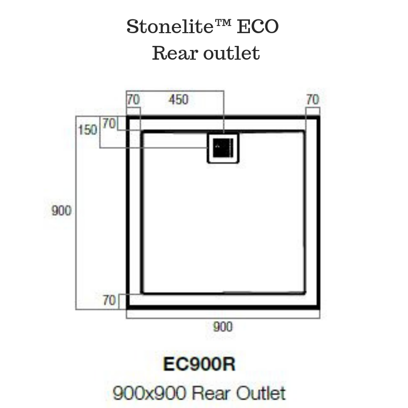 Leak Proof dual lip Solid Shower base - Stonelite ECO