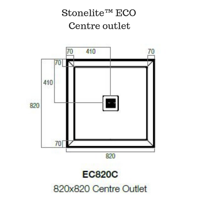 Leak Proof dual lip Solid Shower base - Stonelite ECO
