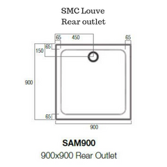 Low Profile Solid Shower Base - SMC Louve