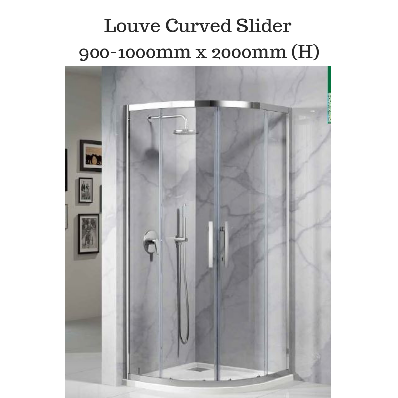 Corner Shower screen with curved sliding doors - Louve