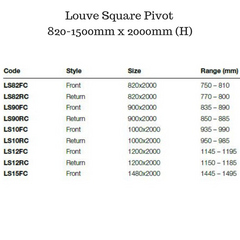 Framed Shower Screen with Pivot door - Louve Square Pivot