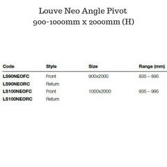 Corner Shower Screen - Louve Neo Angle Pivot