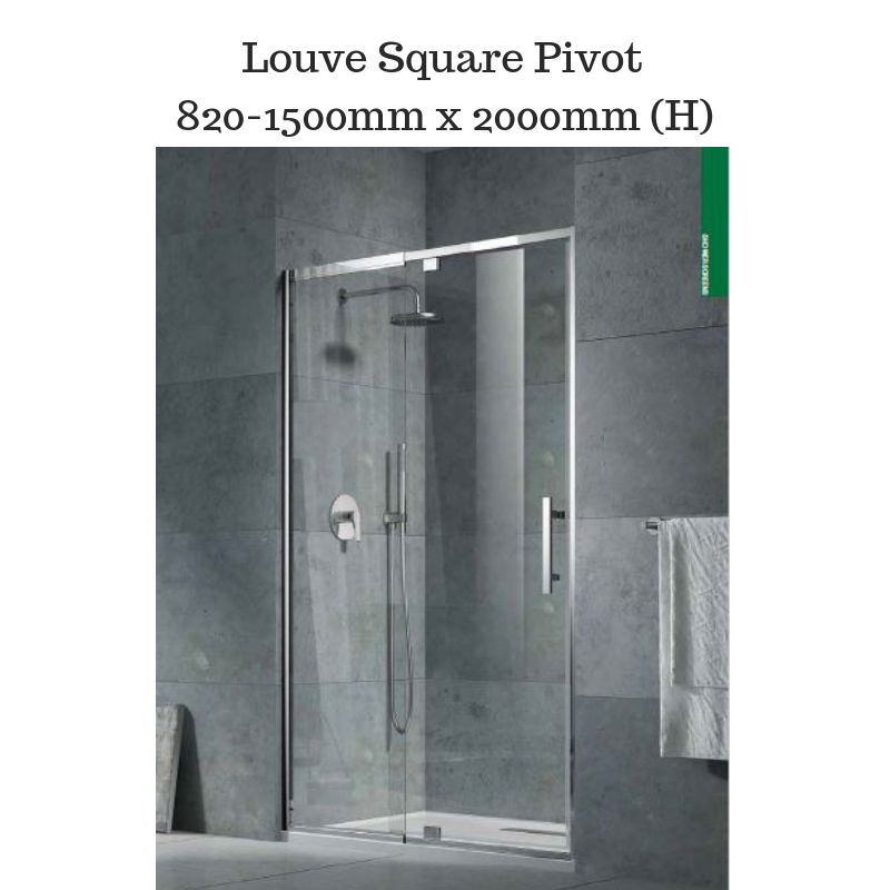 Framed Shower Screen with Pivot door - Louve Square Pivot