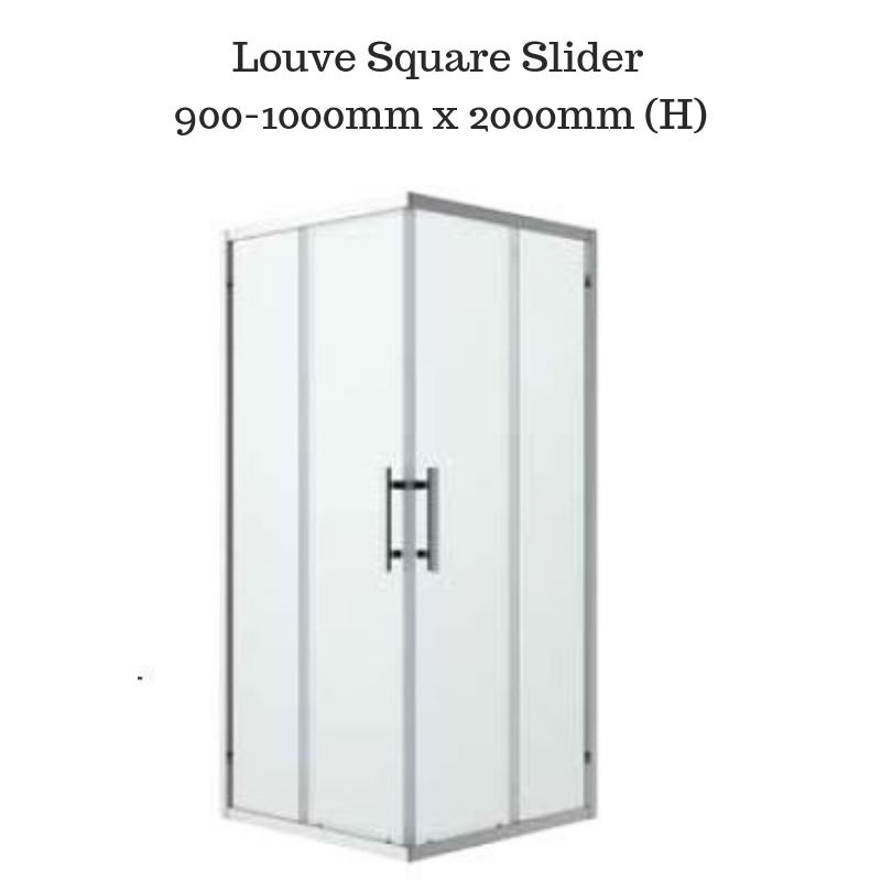 Corner Entry Shower Screen with Sliding doors - Louve Square Slider