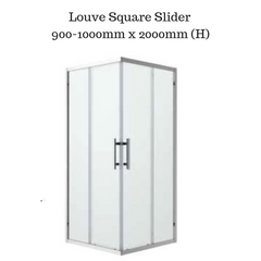 Corner Entry Shower Screen with Sliding doors - Louve Square Slider