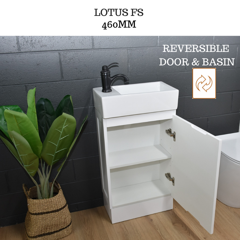 LOTUS 460MM FREESTANDING BATHROOM VANITY HAMPTON SHAKER STYLE