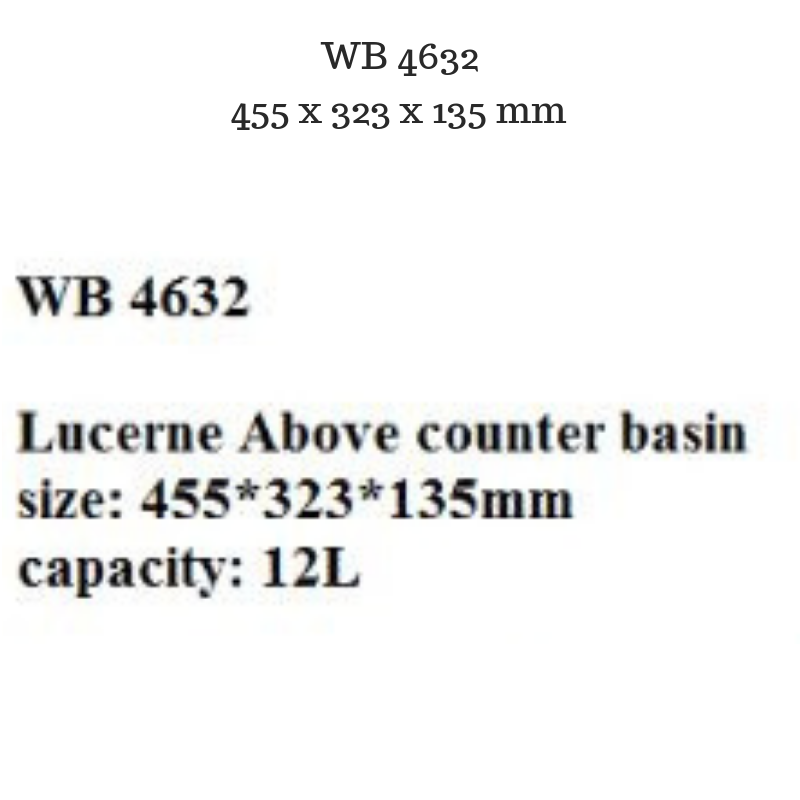Oval Bathroom Basin - Gloss White Lucerne WB 4632