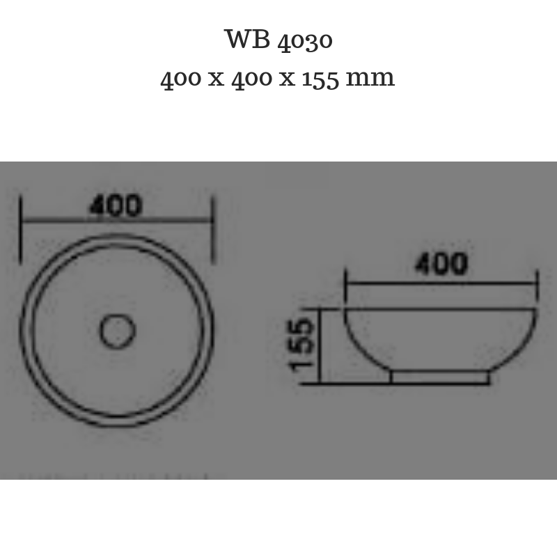 WB4030 Gloss white round Bathroom Basin