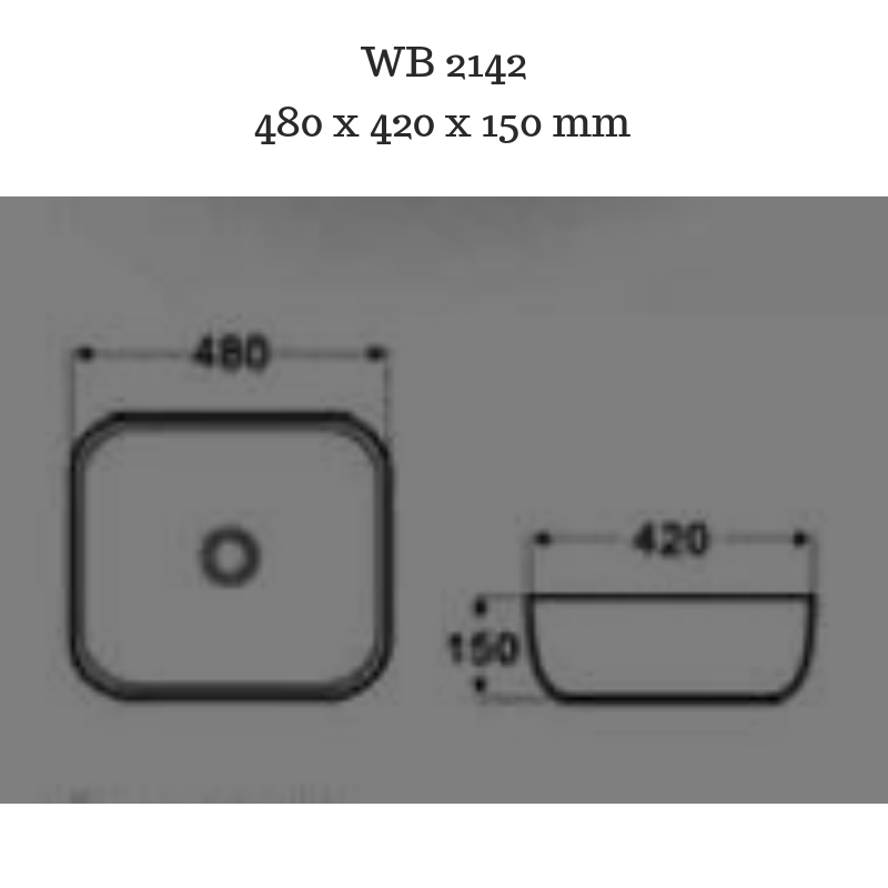 Rectangular Bathroom basin with rounded corners - Romeo ii WB2142
