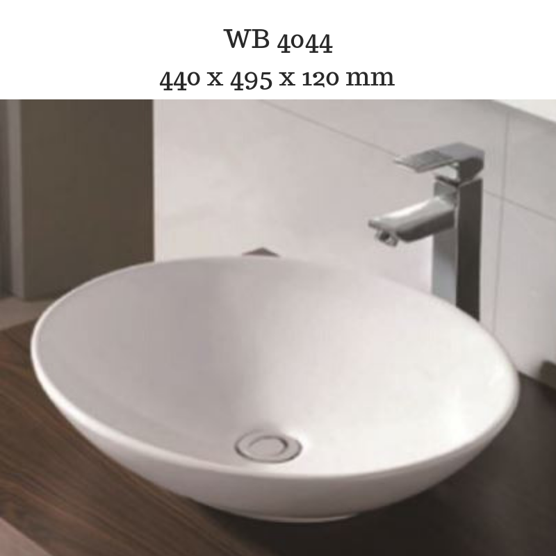 WB 4044 Vivo Above counter Oval Bathroom Top Mount Basin