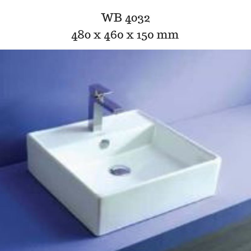 MAYFAIR Square Top Mount Bathroom Basin