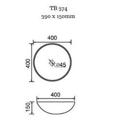 BT 374 Matte White Top Mount Basin
