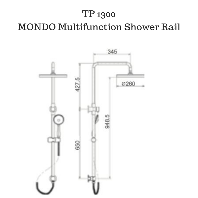 ECT Mondo Chrome Shower set - TP 1300A