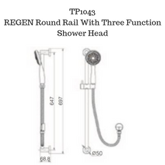Round hand shower with rail polished chrome - TP1043