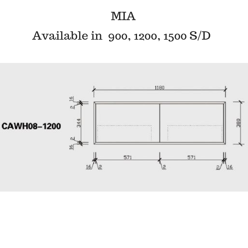 MIA 900mm Oak timber look Wall Hung Vanity