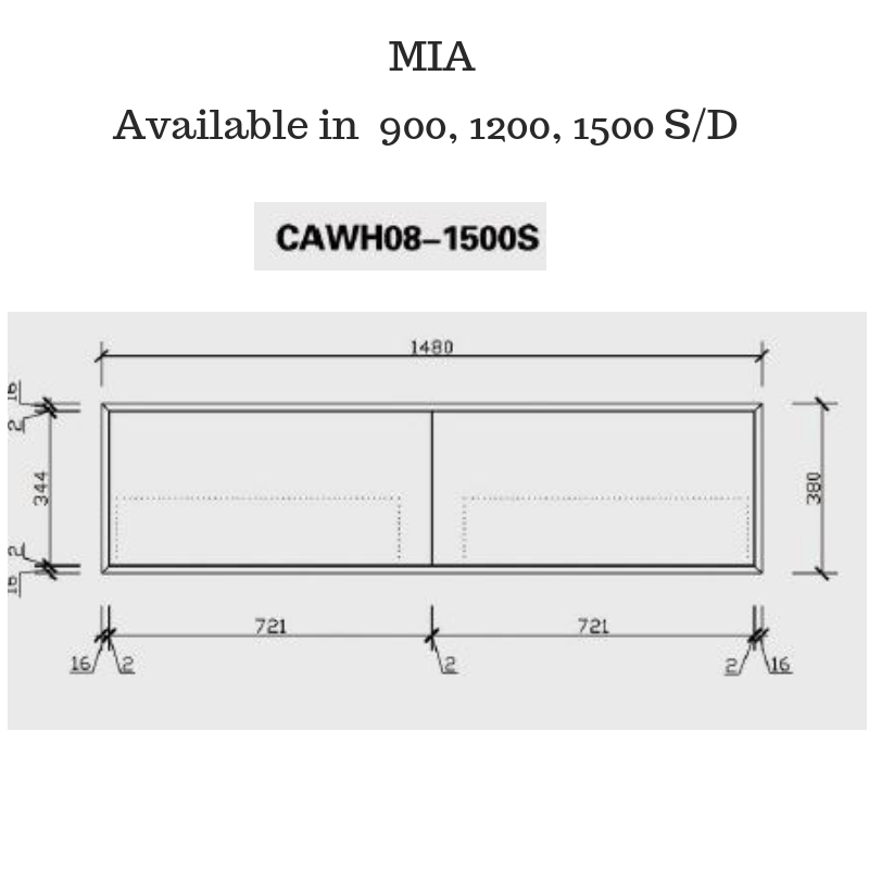 MIA 900mm Oak timber look Wall Hung Vanity