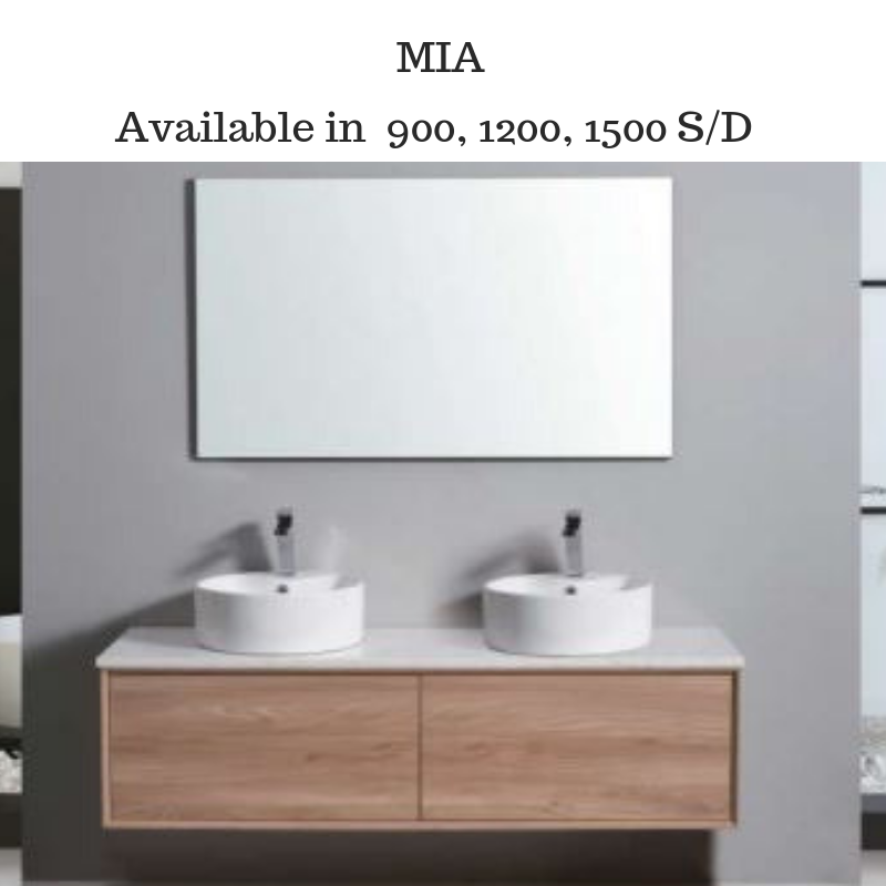 MIA 900mm Oak timber look Wall Hung Vanity