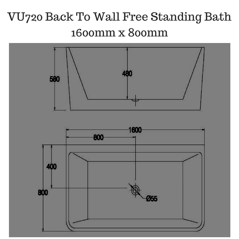 VU 720 Back to wall Bath Tub