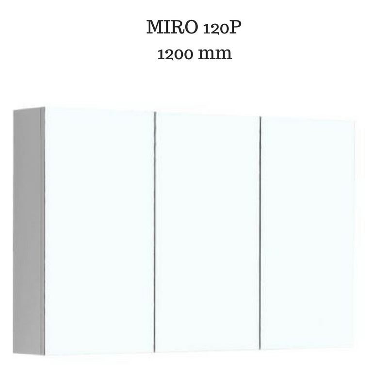 1200mm Mirror Cabinet - MIRO120P White