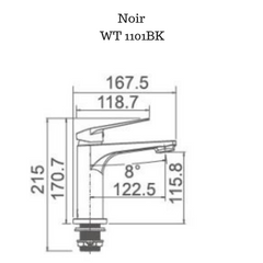 Exon Basin Mixer Matte Black - WT 1101BK