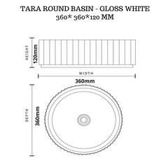Tara round basin - Gloss white 360mm